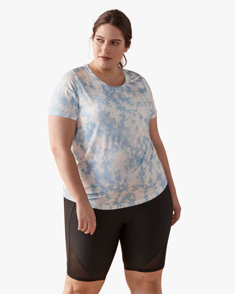 Front of plus size Tie-Dye Tee by ActiveZone | Dia&Co | dia_product_style_image_id:131525